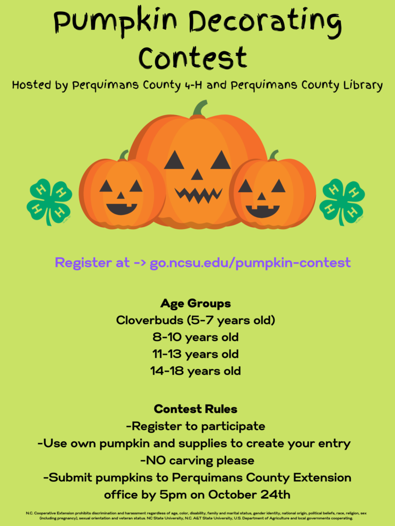 4 H Pumpkin Decorating Contest N C Cooperative Extension