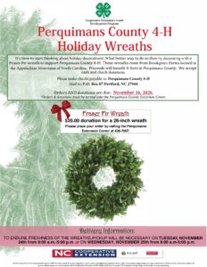 Cover photo for Perquimans 4-H Offers Holiday Wreaths