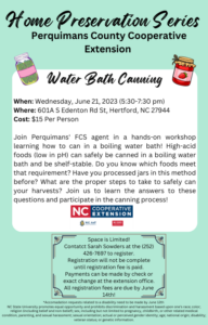 Cover photo for Water Bath Canning Class-Food Preservation Series