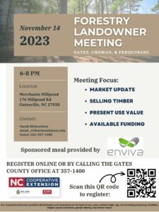 Cover photo for Forestry Landowner Meeting- Nov. 14th