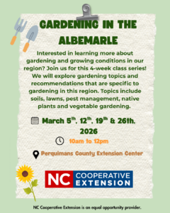 Cover photo for Gardening in the Albemarle: March 2026
